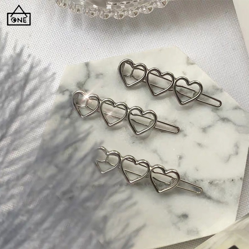 COD❤️พร้อมส่งกิ๊บติดผมสีเงินรูปดาวห้าแฉกลายหัวใจสไตล์ญี่ปุ่นน่ารักนักเรียนสำหรับผู้หญิงเครื่องประดับผม-a.one