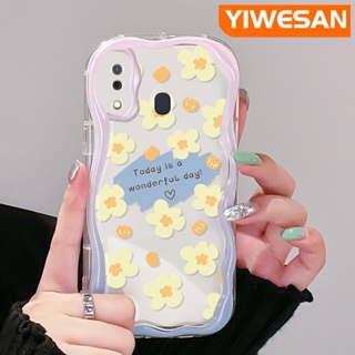 เคสโทรศัพท์มือถือ ซิลิกาเจลใส กันกระแทก ลายดอกไม้ สีครีม สําหรับ Samsung galaxy A30 A20 A31 A32 M10s