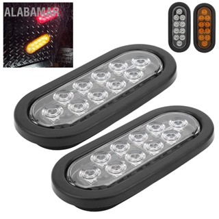  ALABAMAR 2 ชิ้น 10LED ไฟข้างเครื่องหมาย 6 นิ้ววงรี IP67 โคมไฟท้ายกันน้ำพื้นผิวติดตั้งสำหรับรถพ่วงรถบรรทุก