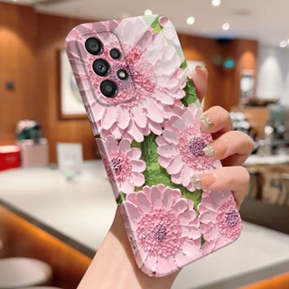 เคสโทรศัพท์มือถือ ฟิล์มกันรอยกล้อง ลายการ์ตูนดอกไม้ สําหรับ Samsung A02 A02s A03 A03s A04 A11 A12 A13 A23 A20 A30