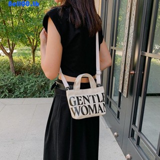 Darnellya Gentlewoman กระเป๋าผ้าแคนวาส พิมพ์ลายตัวอักษร ขนาดเล็ก แฟชั่น สําหรับเดินทางไทย