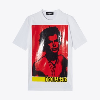 Dsquared2 สินค้าใหม่ เสื้อยืดคอกลม แขนสั้น พิมพ์ลายโลโก้ สําหรับผู้ชาย