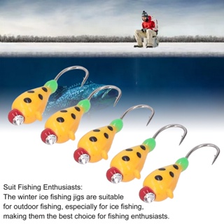 Fishi 5Pcs Outdoor Ice Fishing Jigs Set Lures High Carbon Steel Micro Bass Hooks Gear Tackle 5MM