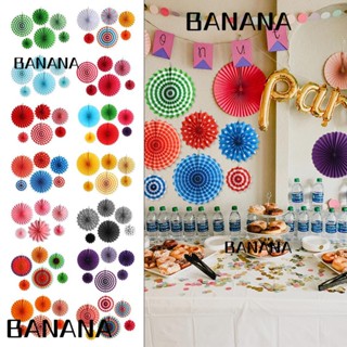 Banana1 พัดกระดาษ แฮนด์เมด DIY สําหรับตกแต่งบ้าน งานแต่งงาน ปาร์ตี้ เบบี้ชาวเวอร์ 6 ชิ้น ต่อชุด