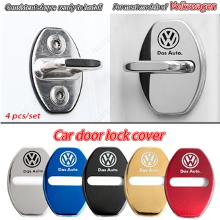 ฝาครอบล็อคประตูรถยนต์ สเตนเลส สําหรับ Volkswagen Vw Gol T-cross Nivus Saveiro Taos Polo Amarok Virtus Tiguan Passat Arteon Golf Vento 4 ชิ้น