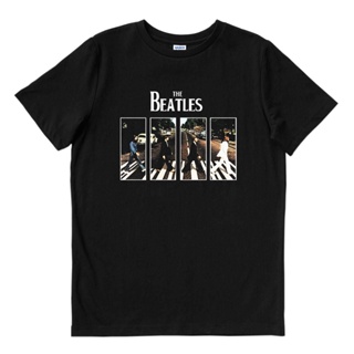 เสื้อยืดแขนสั้นเสื้อยืดคอกลม แขนสั้น ผ้าฝ้าย 100% พิมพ์ลายวงร็อค The Beatles แฟชั่นฤดูร้อน สไตล์อังกฤษ สําหรับผู้ชาย