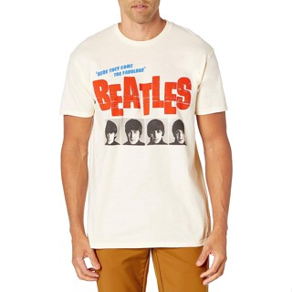 เสื้อยืดแขนสั้นThe Beatles ใบหน้าชายเดี่ยวคอลเลกชัน TEES-5XL