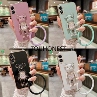 เคส Oppo A17 เคส Oppo A17K Casing Oppo A16K Cases Oppo A16E Cover Oppo A31 เคส Oppo A55 Case Oppo A52 A92 Case Oppo A76 Case Oppo A96 Case Oppo A72 A36 Case Oppo A8 Case Soft TPU Anime Cartoon Cute Kaws Bear Stand With Ring Phone Case TT โทรศัพท์มือถือ