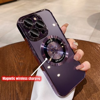 เคสไอโฟน 14 13 12 pro max เคส iPhone 14 13 12 Pro MAX Plus case magnetic ท์มือถือ PC แข็ง แบบใส บางพิเศษ กันกระแทก พร้อมแหวนแม่เหล็ก หรูหรา สําหรับ iPhone 12 13 14 Pro max 14 plus