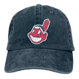 หมวกเบสบอล ผ้าฝ้าย 100% พิมพ์ลายโลโก้ Cleveland Indians สไตล์ฮิปฮอป ของขวัญวันเกิด