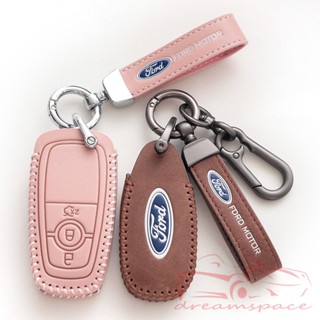 เคสกุญแจรถยนต์ หนังวัวแท้ พร้อมเชือกคล้องมือ สไตล์บูติก สําหรับ Ford