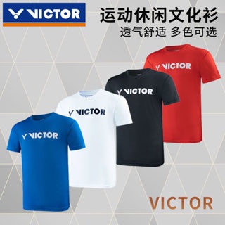 Victory เสื้อยืดลําลอง แขนสั้น คอวี ซับเหงื่อ ระบายอากาศ แห้งเร็ว สําหรับผู้ชาย และผู้หญิง เหมาะกับการเล่นกีฬาแบดมินตัน