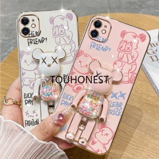 For Apple เคสไอโฟน 11 Pro Max เคส iPhone 12 Pro Max Casing iPhone 6 Plus Cases iPhone X Cover iPhone XS max Case iPhone 6S Plus Case iPhone XR Case iPhone 13 Mini Case Shockproof Cartoon Anime Graffiti Kaws Bear Stand Cute Phone Case TB โทรศัพท์มือถือ