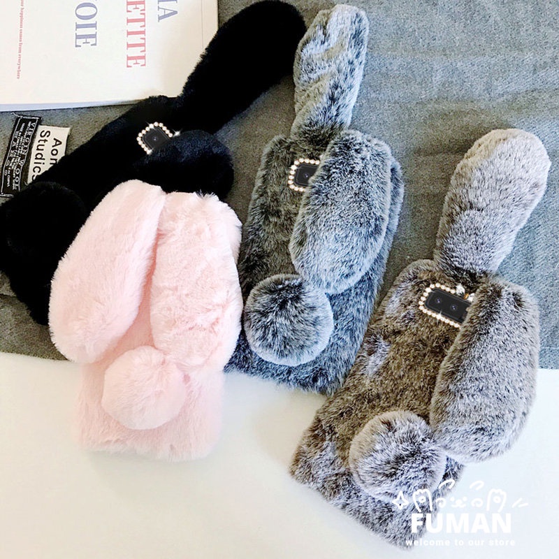 เคสโทรศัพท์มือถือแบบนิ่ม TPU แต่งหูกระต่ายน่ารัก 3D ขนปุย หรูหรา สําหรับ Honor 90 70 60 Pro Honor 90