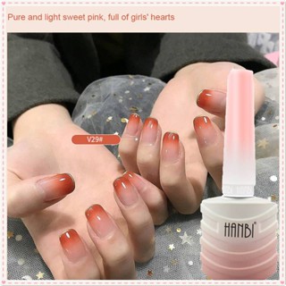 Hanbi ยาทาเล็บเจล UV LED กึ่งโปร่งใส สีชมพู สีนู้ด 36 สี สําหรับตกแต่งเล็บ