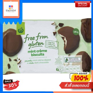 Free From Gluten Mint Cream Biscuits Woolworths 145 G.