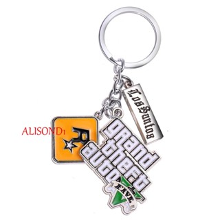 Alisond1 เกม GTA V พวงกุญแจ สําหรับแฟน PS4 Xbox PC เกม ของขวัญวันเกิด กระเป๋า จี้ เกม GTA ที่ใส่กุญแจ