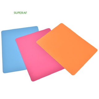 Superaf ขายดี แผ่นรองเมาส์ ทรงสี่เหลี่ยมผืนผ้า ขนาด 21.5x17.5 ซม. กันลื่น สีพื้น สําหรับเล่นเกม PC แล็ปท็อป