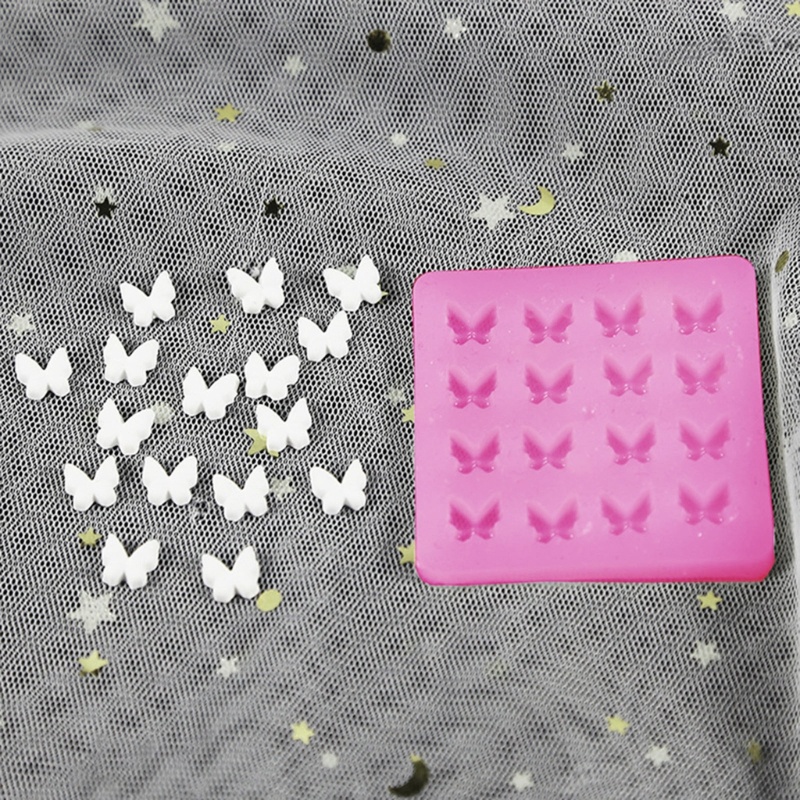 แม่พิมพ์ซิลิโคนลายผีเสื้อสีชมพู ใช้งานได้ทั้งพิมพ์ช็อกโกแลตและทำงานฝีมือ ไม่ติดเนื้อวัสดุ - รูปที่ 3