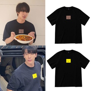 KPOP BTS JIN SuperJunior AidenLee เดียวกันผ้าฝ้ายเสื้อยืดผู้ชายและผู้หญิง Plus ขนาดสไตล์เกาหลี ins หลวมพิมพ์รอบคอแขนสั้น