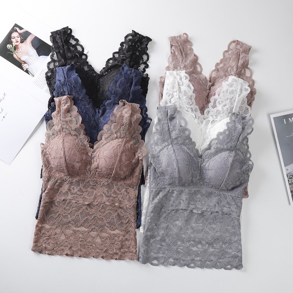 เสื้อครอปท็อป ผ้าลูกไม้ พลัสไซซ์ สําหรับผู้หญิง รองรับ 37 กก. - 88 กก.