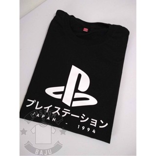 เสื้อยืด พิมพ์ลายโลโก้ Playstation สไตล์ญี่ปุ่น