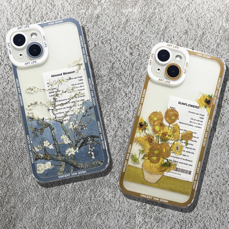 เคสโทรศัพท์มือถือ ลายดอกทานตะวัน ดาว อัลมอนด์ สําหรับ iPhone 15 11 12 13 14 Pro Max XS X XR 7 8 Plus SE 2020