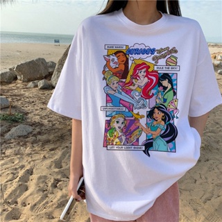 2023 Ariel Princess Mermaid Cotton printing T-shirt Harajuku summer womens T-shirt T-shirt Disney_03