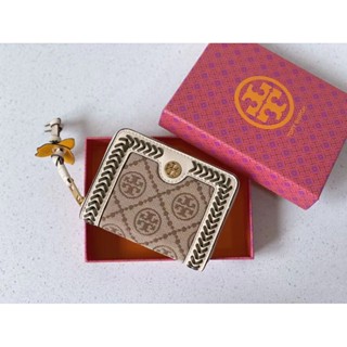 **C** กระเป๋าเงินหนังแท้ Tory Burch มีเชือกถักลายเพิ่มความสวยงาม สินค้าใหม่ ของแท้