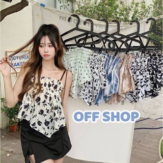 OFF SHOP พร้อมส่ง (OFF-6096) เสื้อส่ยเดี่ยวผ้าชีฟองลายหลากหลายสี -C