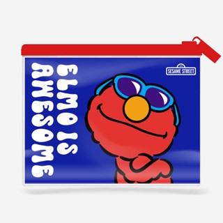 SST3-กระเป๋าพลาสติกซิปรูด : Elmo is awesome Zipper PVC Bag W25xH18 cm.-BL