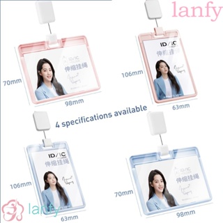 Lanfy พวงกุญแจเชือกเส้นเล็ก แบบใส ถอดได้ พร้อมบักเกิลใส่บัตรรถบัส บัตรประจําทาง บัตรประจําทาง บัตรรถบัส สายคล้องสั้น แฟชั่นสําหรับผู้หญิง