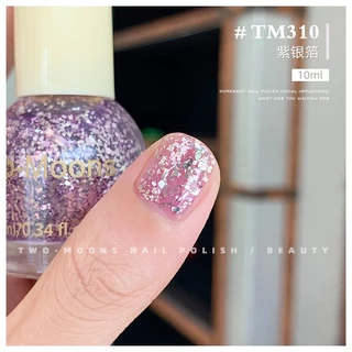 🌈ส่งจากไทย Two moons แบบมีกลิตเตอร์ สีทาเล็บกึ่งเจลสไตล์เกาหลี ทาเองได้ ไม่ต้องใช้เครื่องอบ สีสวยเหมือนไปทำที่ร้าน 💅🏻