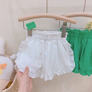 Childrens Clothing Girls 2023 Summer New Korean Style Bud-Shaped Pants Baby Girls Cotton Pants Childrens Summer White Shorts 2AGP