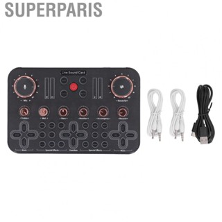 Superparis Live  Card Soundboard Audio Mixer 44.1KHZ Transmission Debugging Free Installation  Display with Breathing