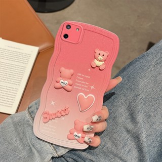 เคส Realme C11 c12 c15 c20 c21 C21Y C25Y เคสโทรศัพท์มือถือ tpu แบบนิ่ม ลายการ์ตูนน่ารัก 3D ไล่โทนสี สีชมพู สีฟ้า สําหรับ Realme C11 MMX