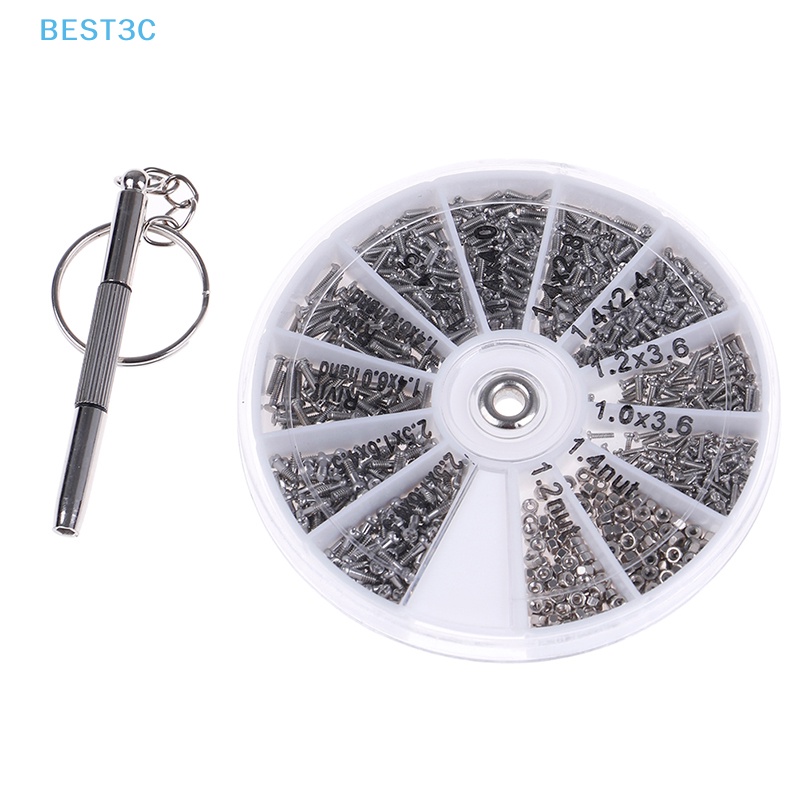 Best3c ใหม่ ชุดสกรูน็อต ขนาดเล็ก 600 ชิ้น และไขควง สําหรับซ่อมแซมนาฬิกา แว่นตา
 ขายดี