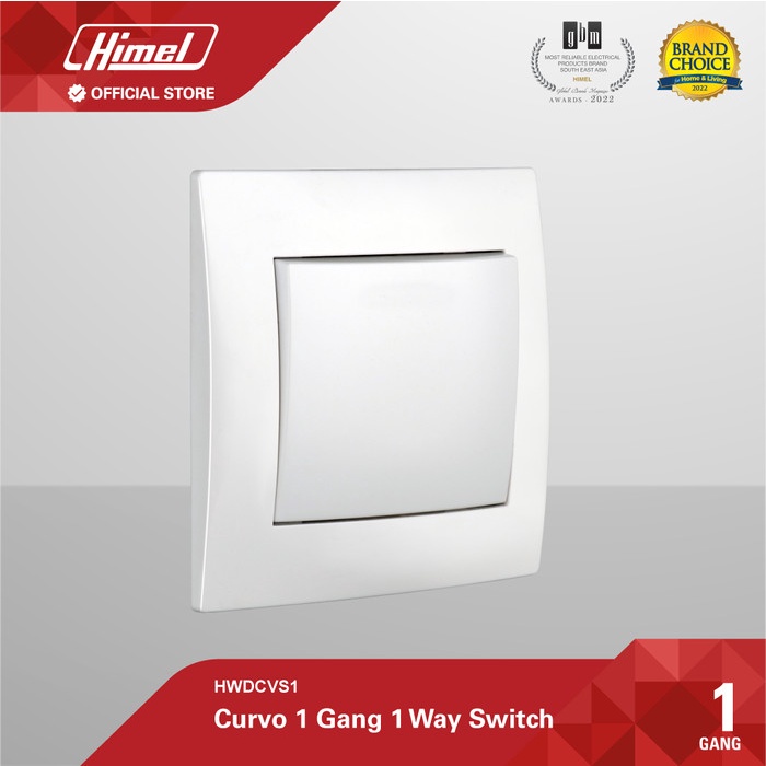 BOOM Himel Curvo 1 Gang 1 Way Switch