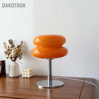 DAKOTASK Egg Tart Table Lamp for Girls Energy Efficient Soft Light Cute Glass USB Desk Dormitory