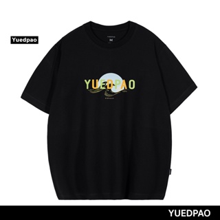 #ถูกสุด Yuedpao ยอดขาย No.1 รับประกันไม่ย้วย 2 ปี ผ้านุ่ม เสื้อยืดเปล่า เสื้อยืด  Black tsunami coiorful print