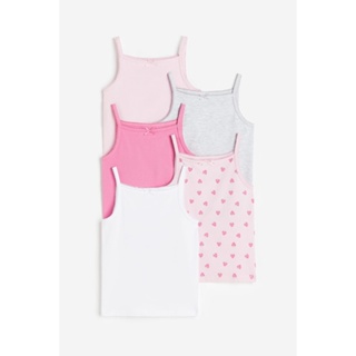 H&amp;M เสื้อกล้ามเจอร์ซีย์แพ็ค 5 ตัว Girl 5-pack jersey vest tops 0750623_1