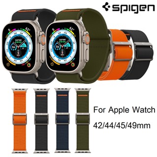 Spigen LITE FIT สายนาฬิกาข้อมือไนล่อน ยืดหยุ่น สําหรับ iWatch Ultra 49 มม. S8 7 6 5 4 3 2 SE SE2 (45 มม. 44/42 มม.)