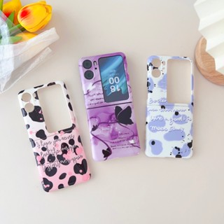 Hoce เคสโทรศัพท์มือถือนิ่ม ฝาพับ ลายจุดวัวน่ารัก สําหรับ OPPO Find N2 Flip n2flip