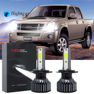 Flightcar ใหม่ หลอดไฟหน้ารถยนต์ LED 12V-24V 6000K สีขาว สําหรับ Isuzu Dmax(MU5) 2005 2006 2007 2008 2009 2010 2012 2013 2 ชิ้น