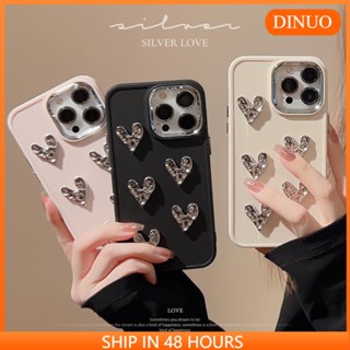 เคสโทรศัพท์มือถือชุบไฟฟ้า ลายหัวใจ สําหรับ Iphone 14 13 12 11 14pro max 13 Xs DINUO