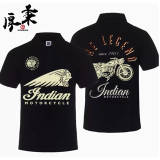 INDIAN motorcycle pattern short-sleeved FTR CARBON SCOUT BOBBER CHIEF BOBBER DARK HORSE VINTAGE DARK HORSE SPRINGFIELD ROADMASTER outdoor riding POLO shirt