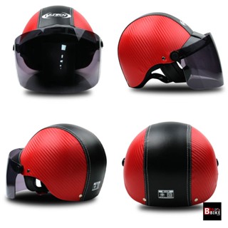 อุปกรณ์เสริมหมวกกันน็อค หมวกกันน็อคครึ่งใบ V-TECH Helmet รุ่น KEVLA แถมฟรี แผ่นบังลมนิรภัย PC (สำหรับผู้ใหญ่)