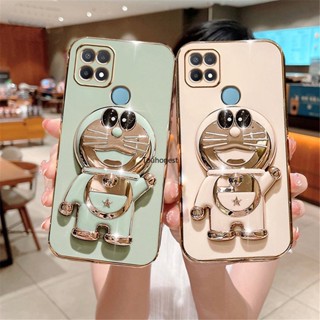 เคส Oppo A15 เคส Oppo A15S เคส Oppo A35 เคส Oppo A16 Case Oppo A53 Casing Oppo A54 Case Oppo F11 Pro Case Oppo A33 A32 Case Oppo A16S A54S Case Cartoon Jingle Cat Cute Anime Doraemon Folding Stand Phone Holder Cover Cassing Case TD โทรศัพท์มือถือ