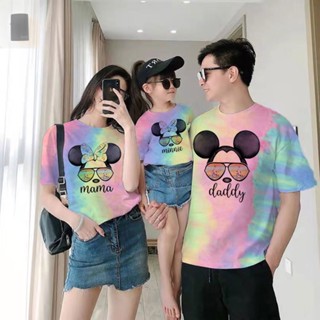 Mickey MOUSE เสื้อมัดย้อม ขนาดเล็ก สําหรับครอบครัว พ่อแม่ และลูก