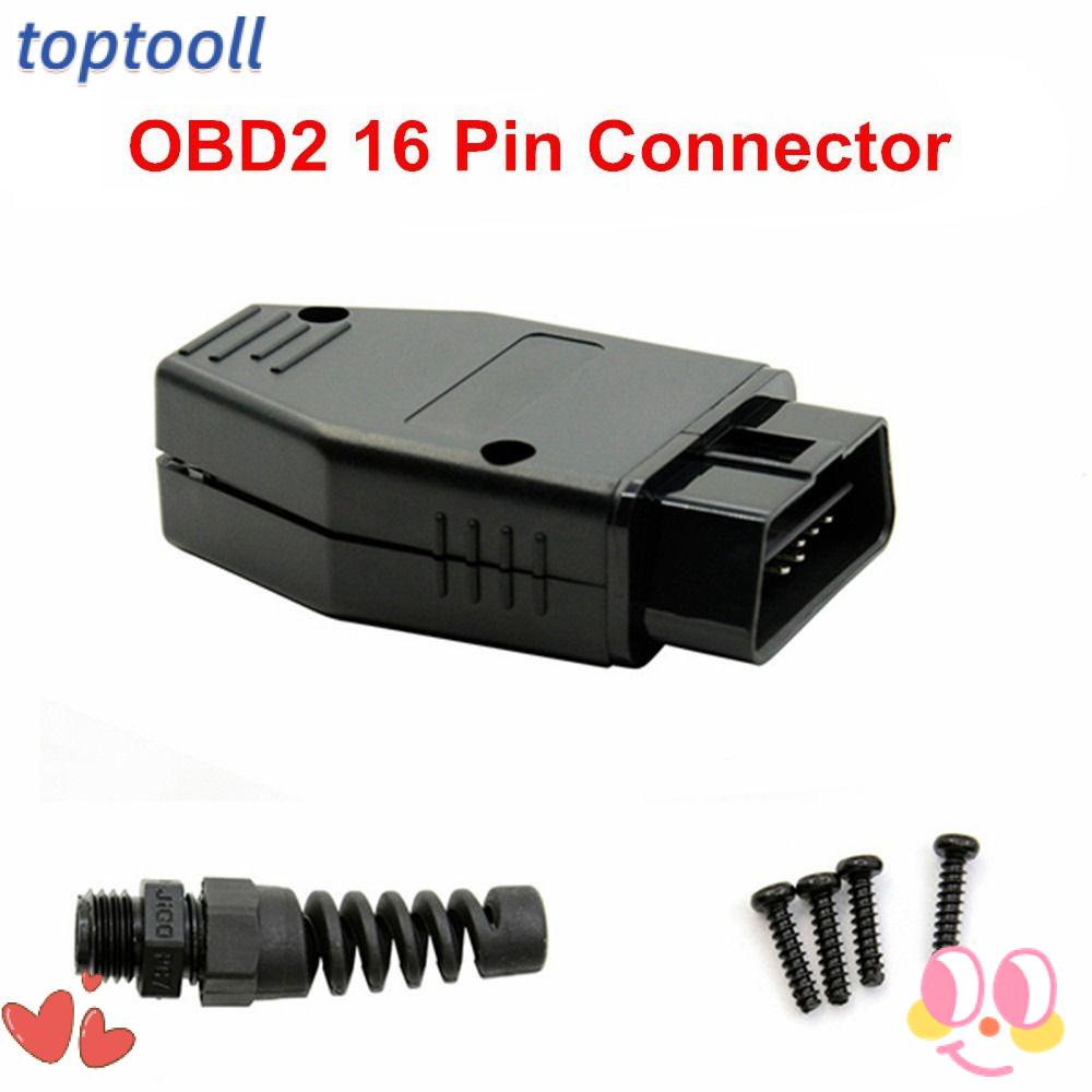 TOPTOOL OBD2 Connector อะไหล่อุปกรณ์เสริมอุปกรณ์ในรถยนต์ OBD ปลั๊กชาย